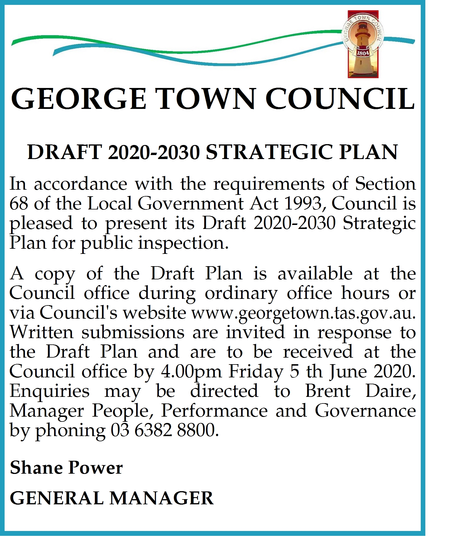 Draft Community Strategic Plan 2020-2030