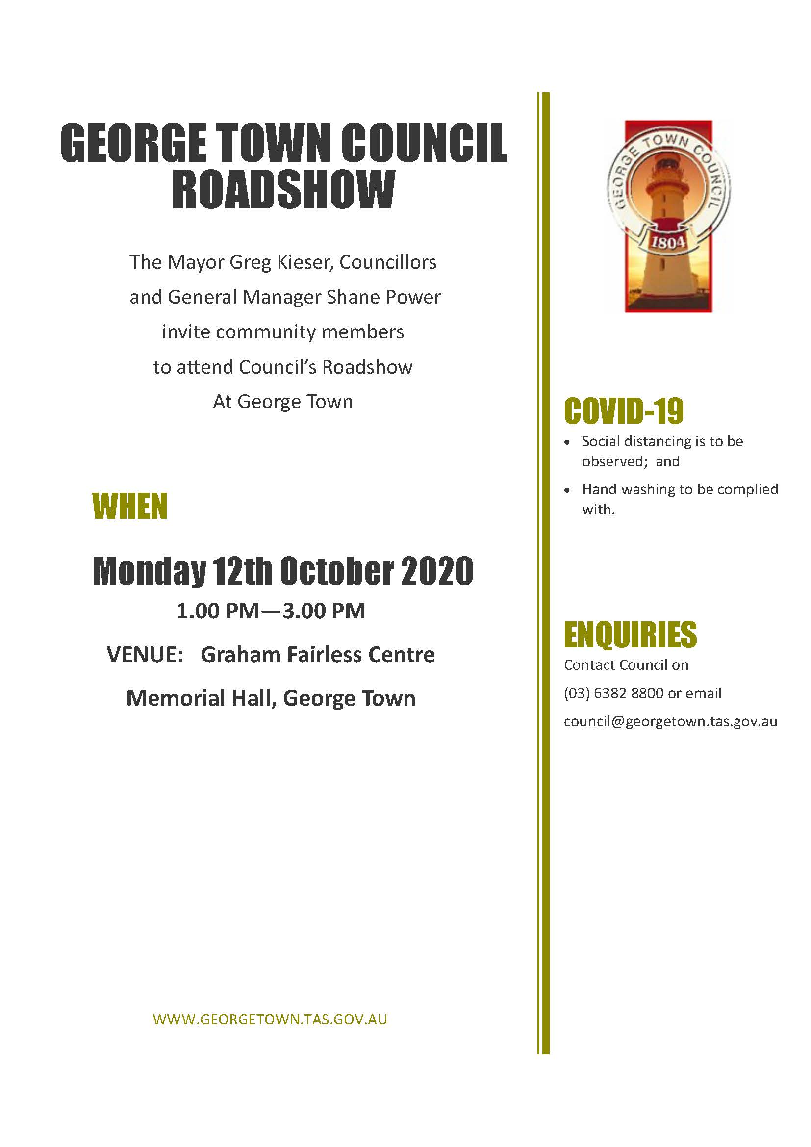 George Town October Roadshow