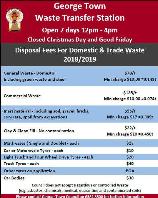 Waste Transfer Updated of Fees and Opening Hours from 1 Janaury 2019 image